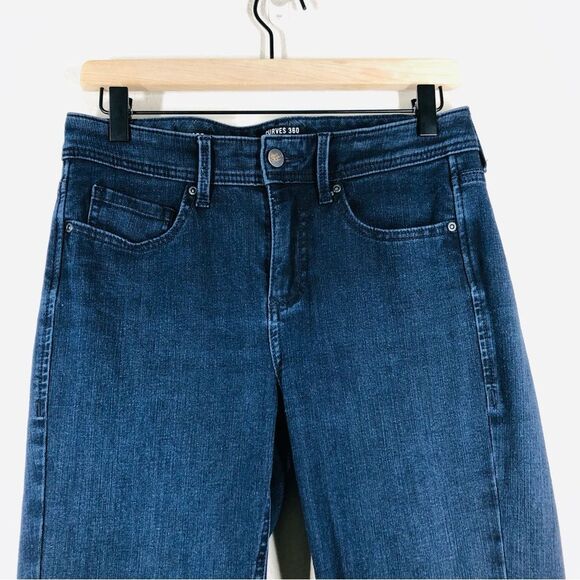 NYDJ Curves 360 Marilyn Straight Leg Jeans Shaping High Rise Dark Wash Size 2 - Picture 2 of 7